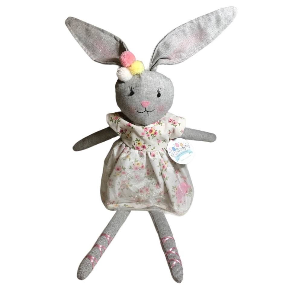 NEW Bunny Boulevard Collectible Gray Rabbit Dress Ballet Slippers NWT Easter